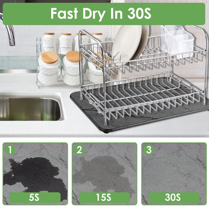 Skorter | 2-Pack: Stone Plate Drying Mat Silicone Diatomaceous Earth Mat