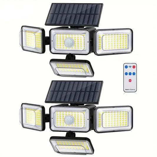 Skorter | 2-Pack: Super Bright Solar Motion Sensor Outdoor Lights with Remote Control