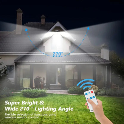 Skorter | 2-Pack: Super Bright Solar Motion Sensor Outdoor Lights with Remote Control