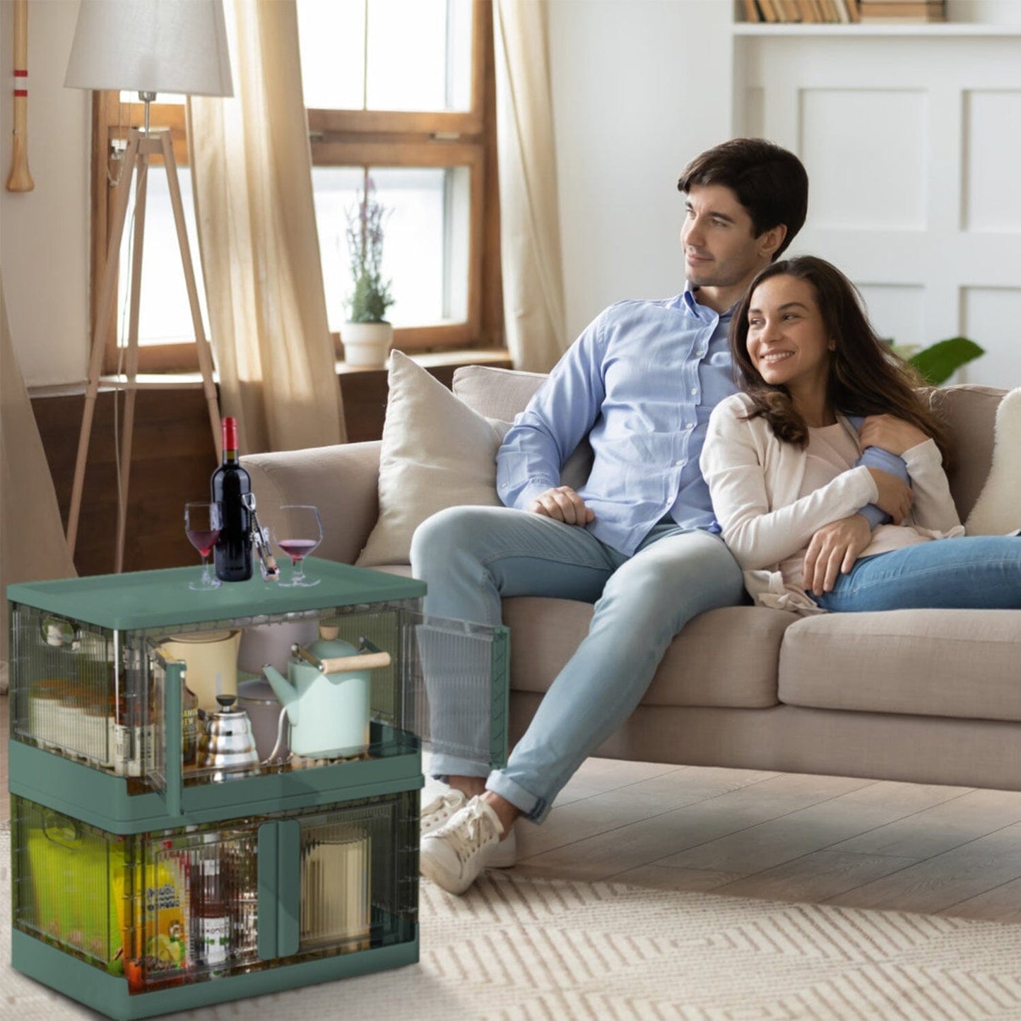 Skorter | 2-piece: Collapsible Stackable Storage Containers with Lid