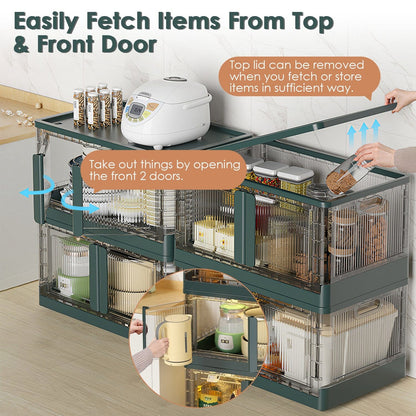 Skorter | 2-piece: Collapsible Stackable Storage Containers with Lid