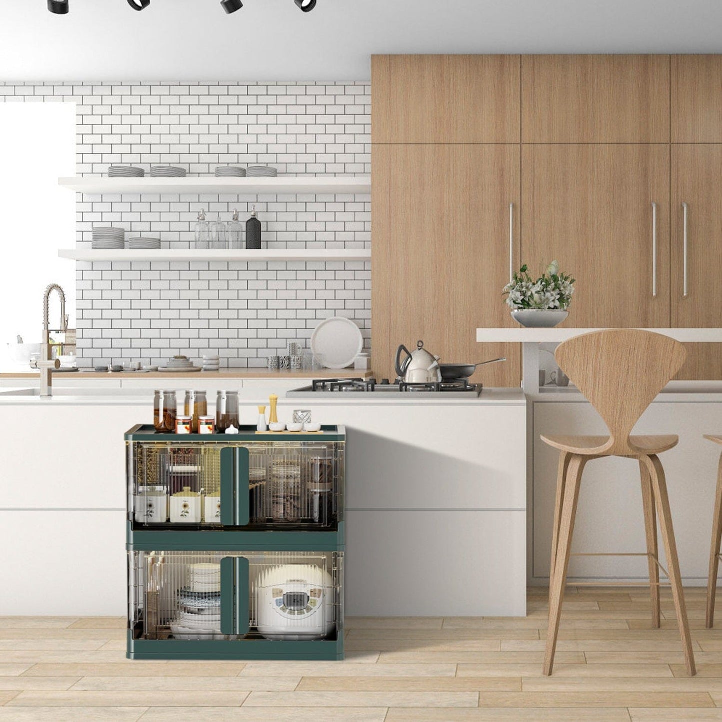 Skorter | 2-piece: Collapsible Stackable Storage Containers with Lid