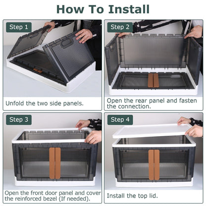 Skorter | 2-piece: Collapsible Stackable Storage Containers with Lid