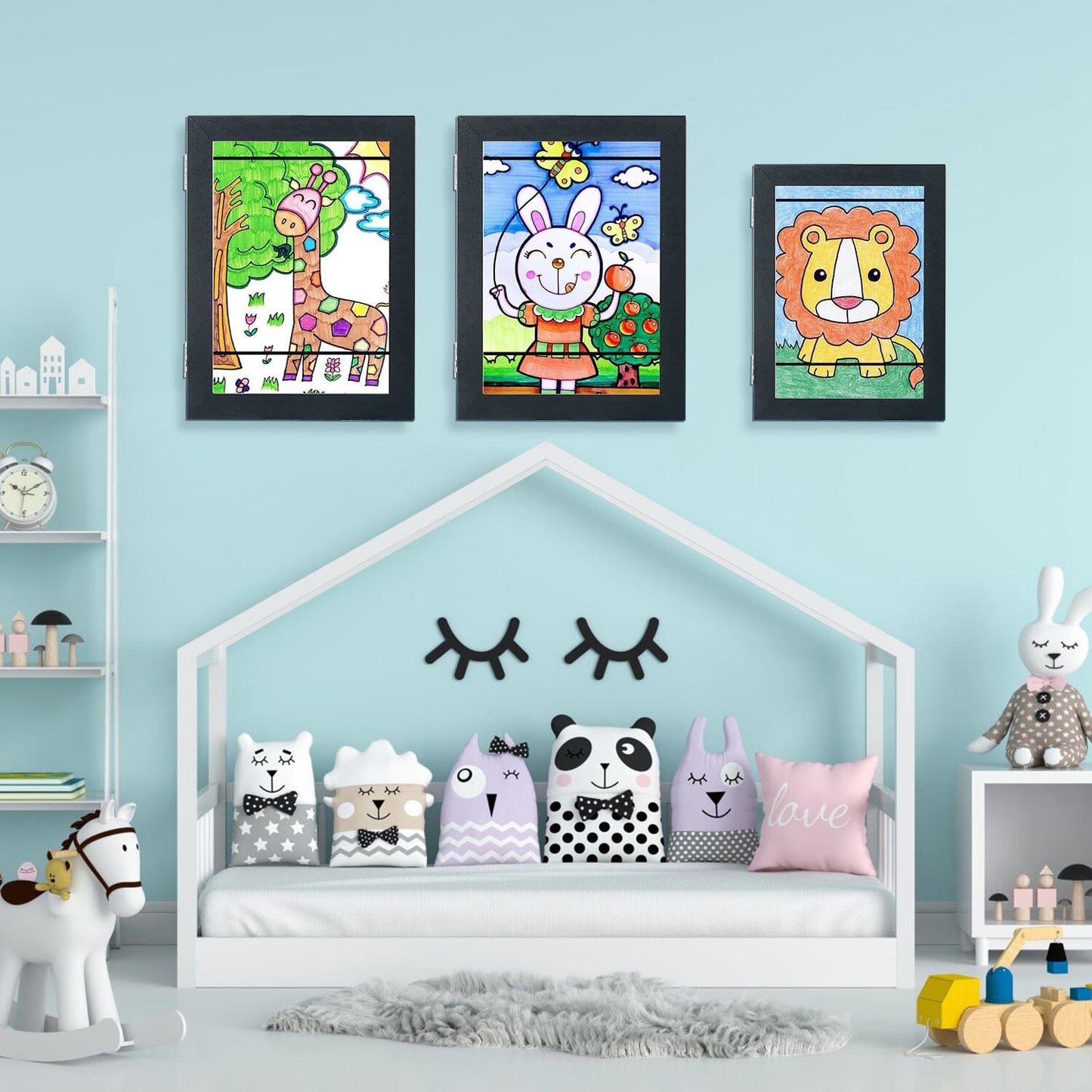 Skorter | 2-Piece: Kids Art Frame Front Opening Wood Picture Frame