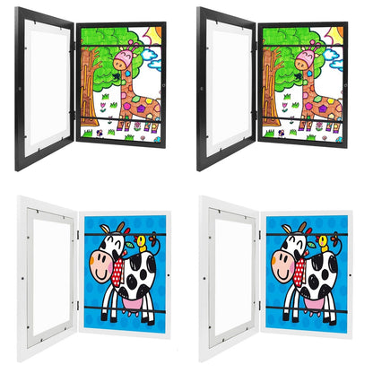 Skorter | 2-Piece: Kids Art Frame Front Opening Wood Picture Frame