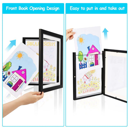 Skorter | 2-Piece: Kids Art Frame Front Opening Wood Picture Frame