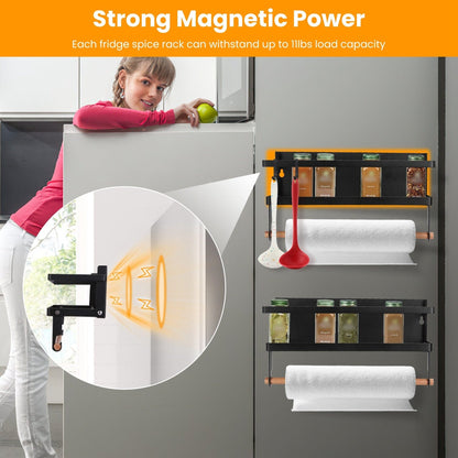 Skorter | 2-Piece: Magnetic spice racks for refrigerator with paper sleeve