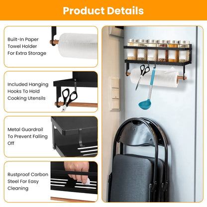 Skorter | 2-piece: Magnetic spice racks for refrigerator with paper towel holder