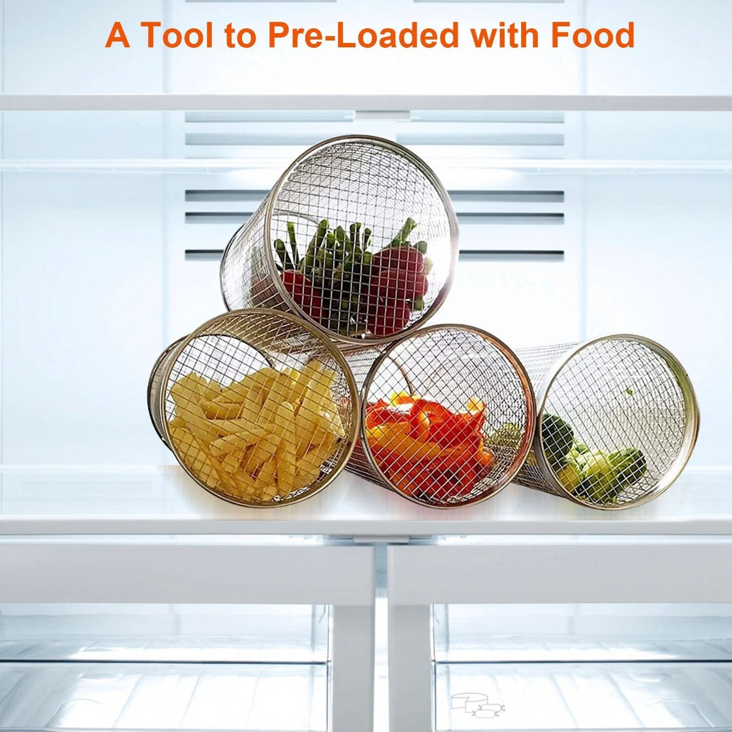 Skorter | 2-piece: Portable BBQ Rolling Cart Round Stainless Steel Grill