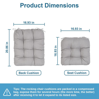 Skorter | 2-piece set: Rocking chair cushion with smoke-free straps Polyester fiber filling