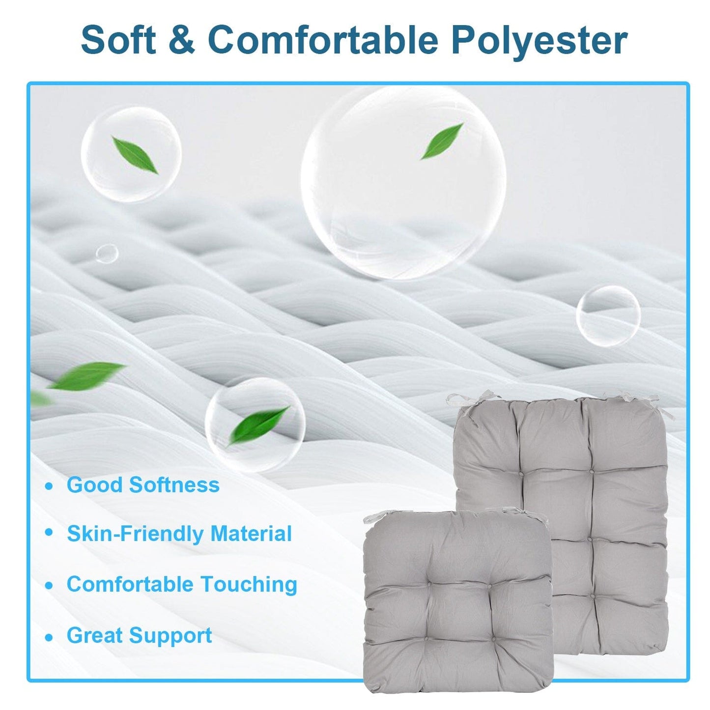 Skorter | 2-piece set: Rocking chair cushion with smoke-free straps Polyester fiber filling