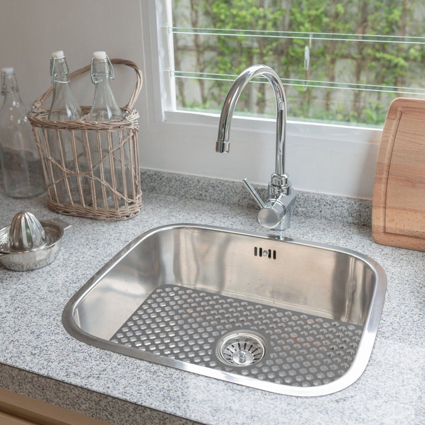 Skorter | 2 Piece: Silicone Drain Cleaning Mat with Central Drain Hole