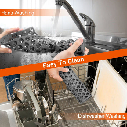 Skorter | 2 Piece: Silicone Drain Cleaning Mat with Central Drain Hole