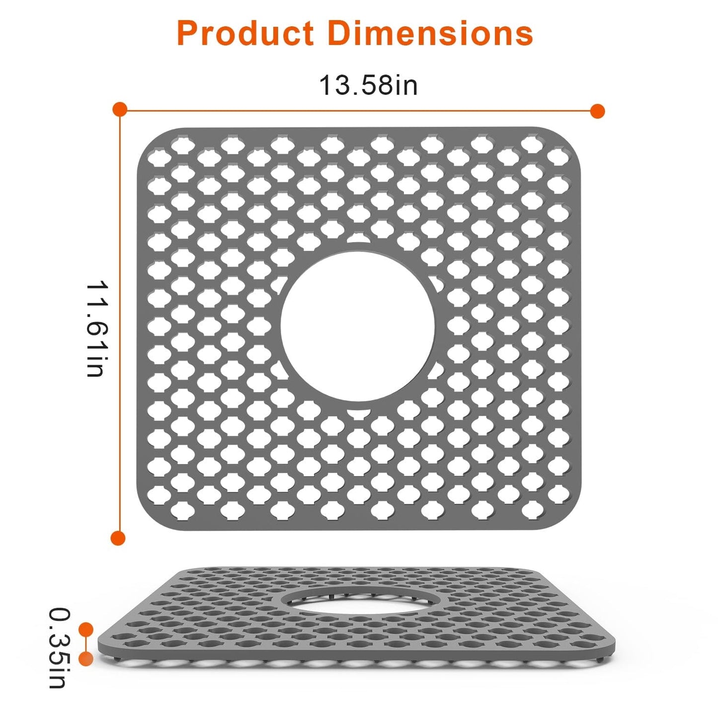 Skorter | 2 Piece: Silicone Drain Cleaning Mat with Central Drain Hole