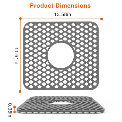 Skorter | 2 Piece: Silicone Drain Cleaning Mat with Central Drain Hole