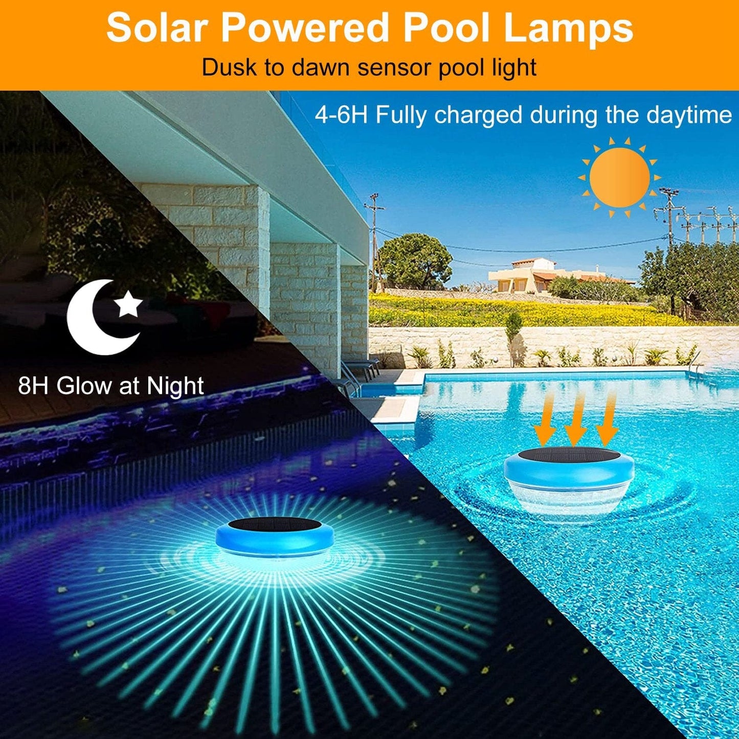 Skorter | 2-piece: Solar-powered LED pool light Gradient Multicolor Change