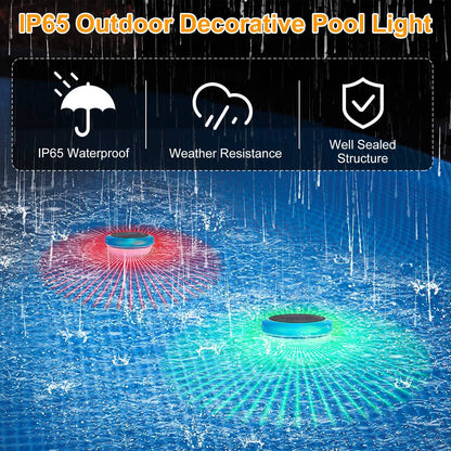 Skorter | 2-piece: Solar-powered LED pool light Gradient Multicolor Change