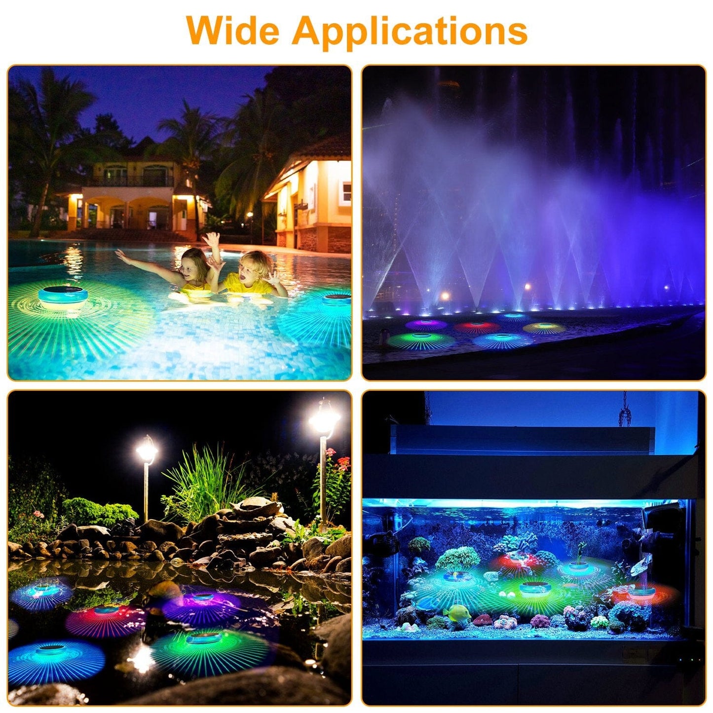 Skorter | 2-piece: Solar-powered LED pool light Gradient Multicolor Change