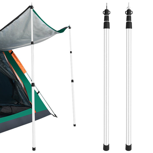 Skorter | 2-Piece: Telescoping Tarpaulin Poles Portable Aluminum Awning Poles