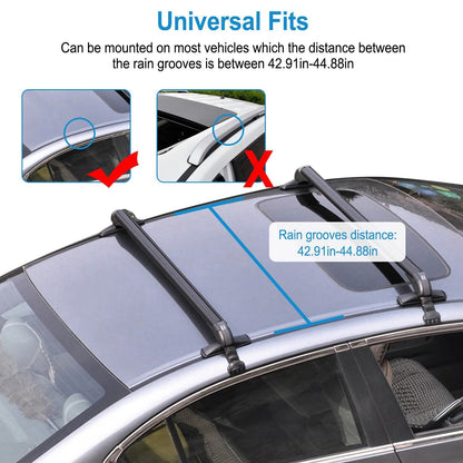 Skorter | 2-Piece: Universal 110CM/43-Inch Car Roof Rack Cross Bar