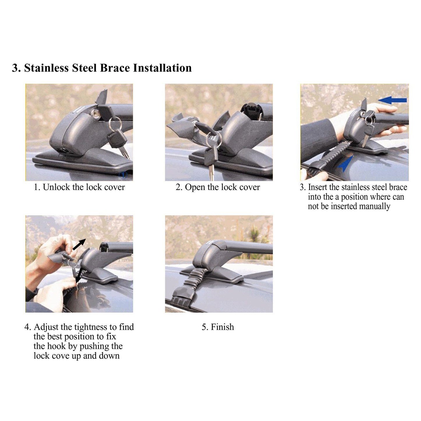 Skorter | 2-Piece: Universal 110CM/43-Inch Car Roof Rack Cross Bar