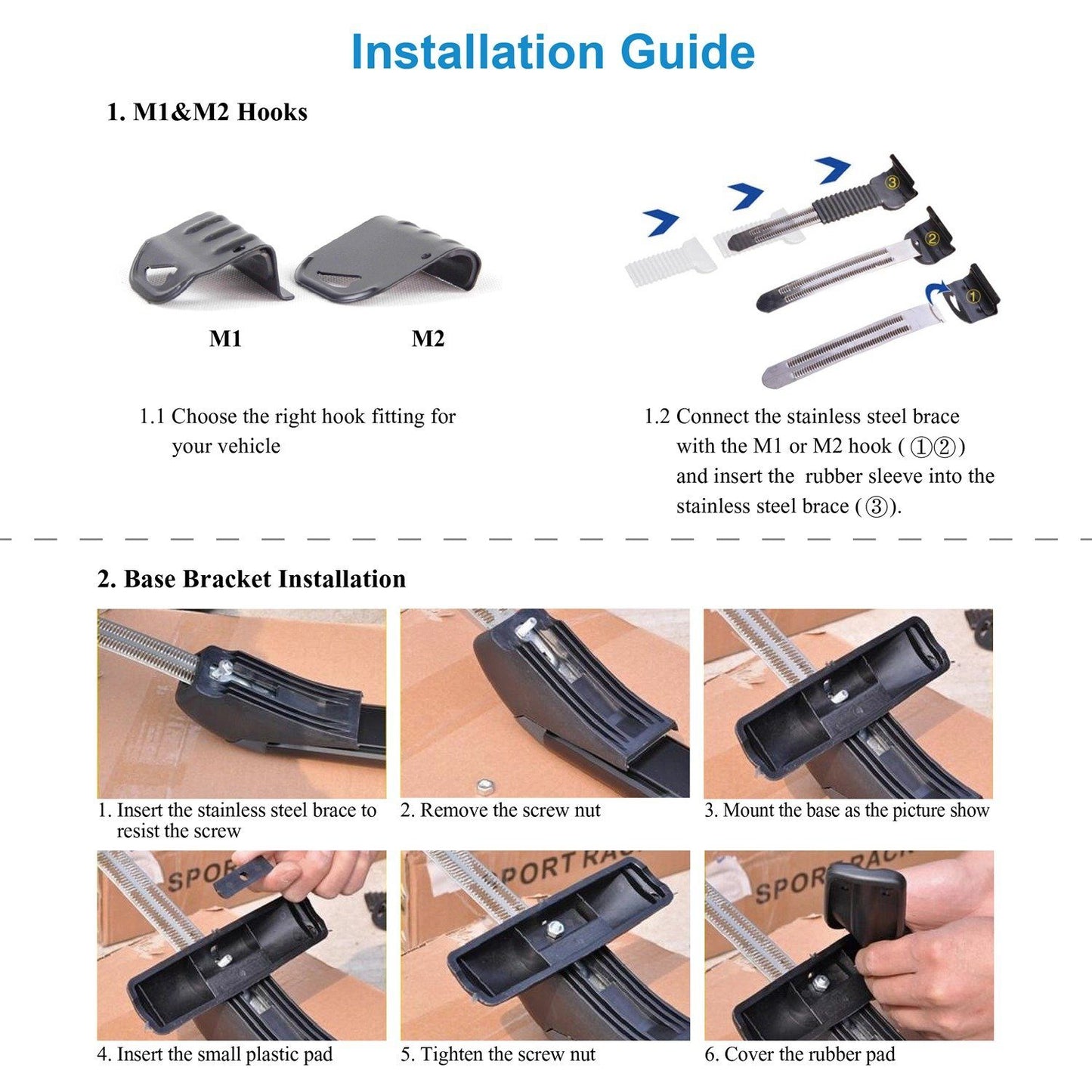 Skorter | 2-Piece: Universal 110CM/43-Inch Car Roof Rack Cross Bar