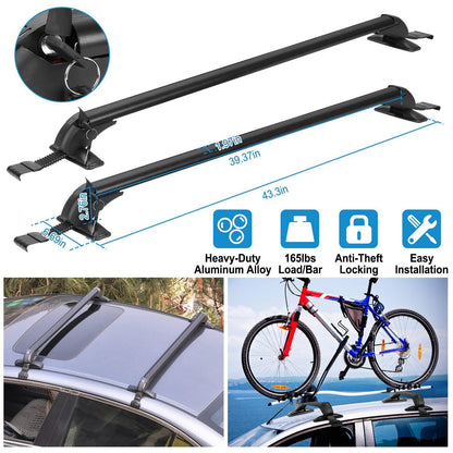 Skorter | 2-Piece: Universal 110CM/43-Inch Car Roof Rack Cross Bar