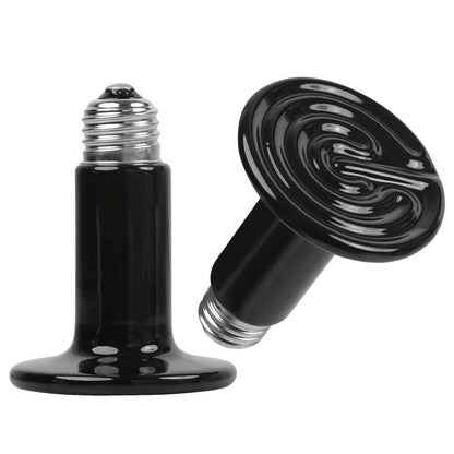 Skorter | 2 pieces: 150W Infrared Reptile Heat Lamp No Light Emission