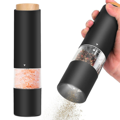 Skorter | 2-piece: Electric salt and pepper mills with battery and adjustable coarseness