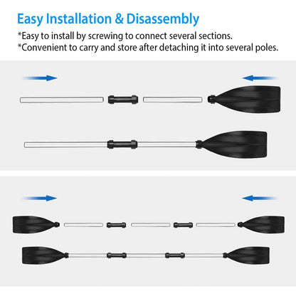 Skorter | 2-Pieces: Kayak Paddle Aluminum Alloy Removable Canoe