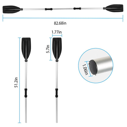 Skorter | 2-Pieces: Kayak Paddle Aluminum Alloy Removable Canoe