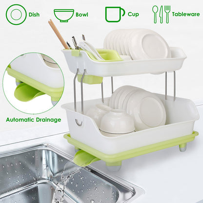 Skorter | 2-level plate drying rack cutlery draining