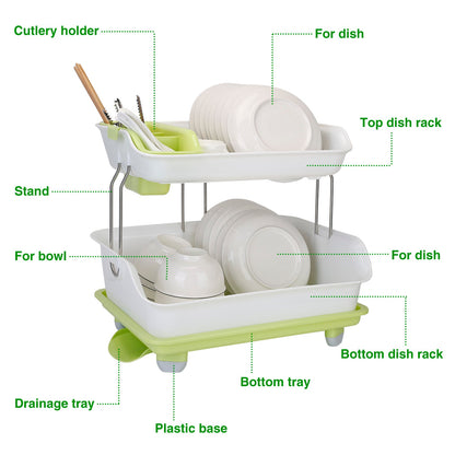 Skorter | 2-level plate drying rack cutlery draining