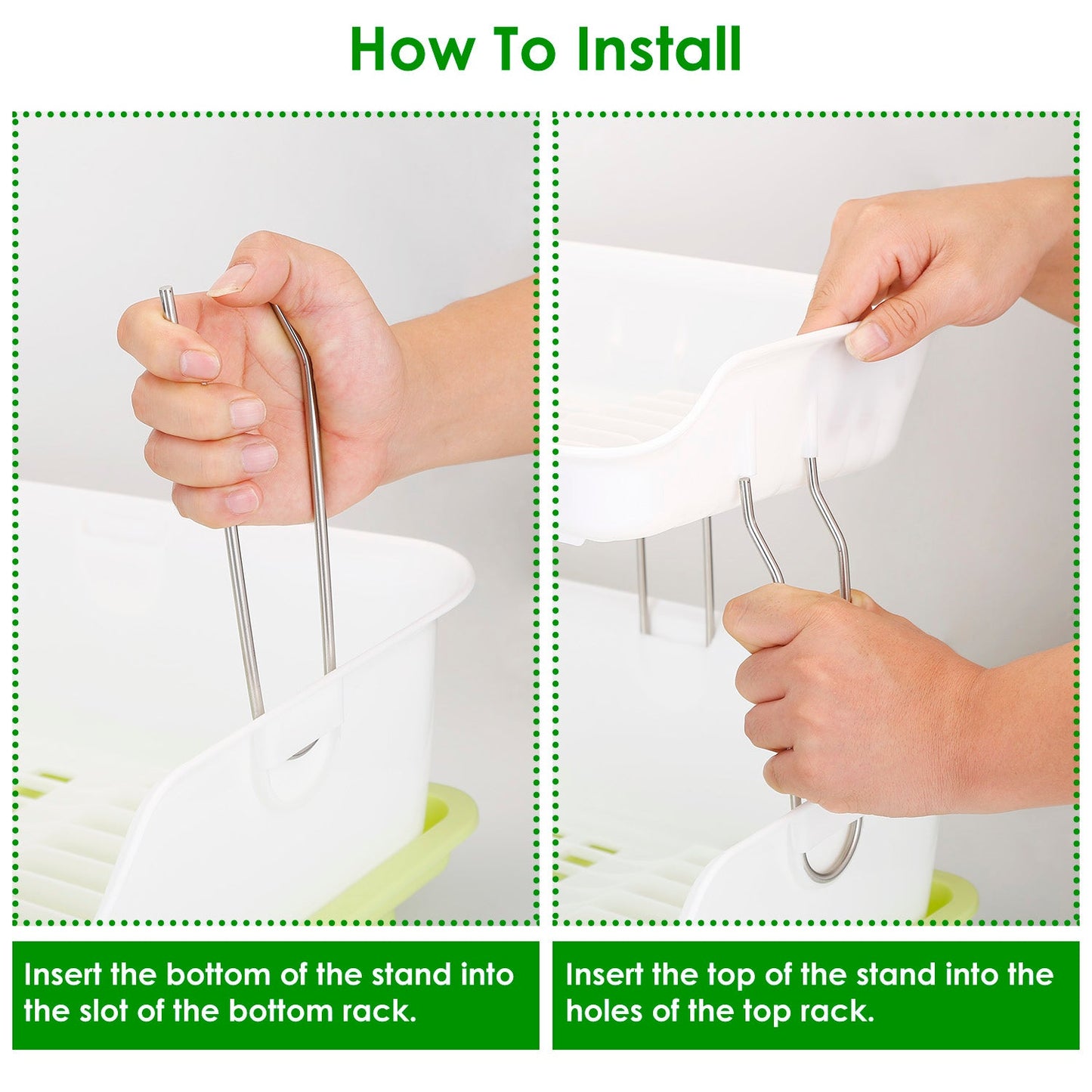 Skorter | 2-level plate drying rack cutlery draining
