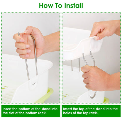 Skorter | 2-level plate drying rack cutlery draining