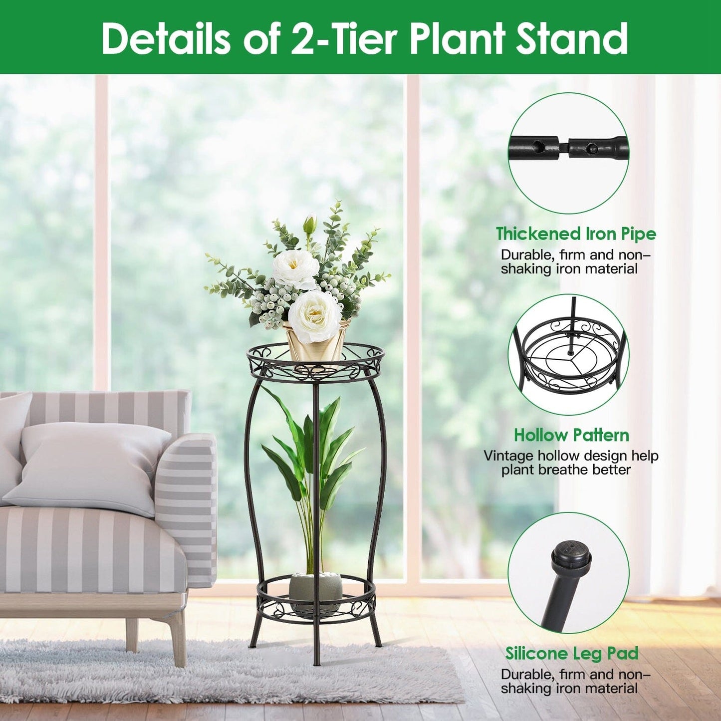 Skorter | 2-layer high plant holder stand