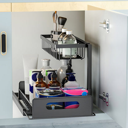 Skorter | 2-Tier Under Bench Organizer Pull-Out Basket Storage