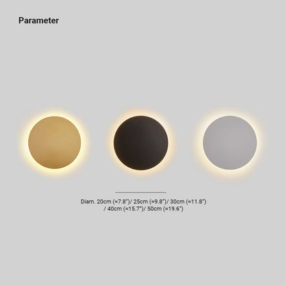 Skorter | Orr Modern Round Wall Lamp - Black/White/Gold, Metal, Living Room