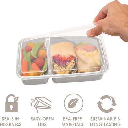 Skorter | 20-piece reusable 2-compartment food containers