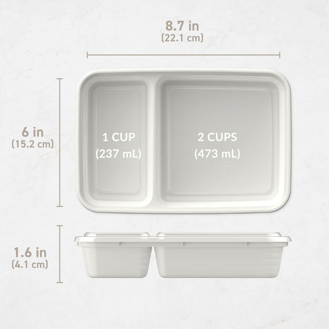 Skorter | 20-piece reusable 2-compartment food containers