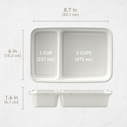 Skorter | 20-piece reusable 2-compartment food containers