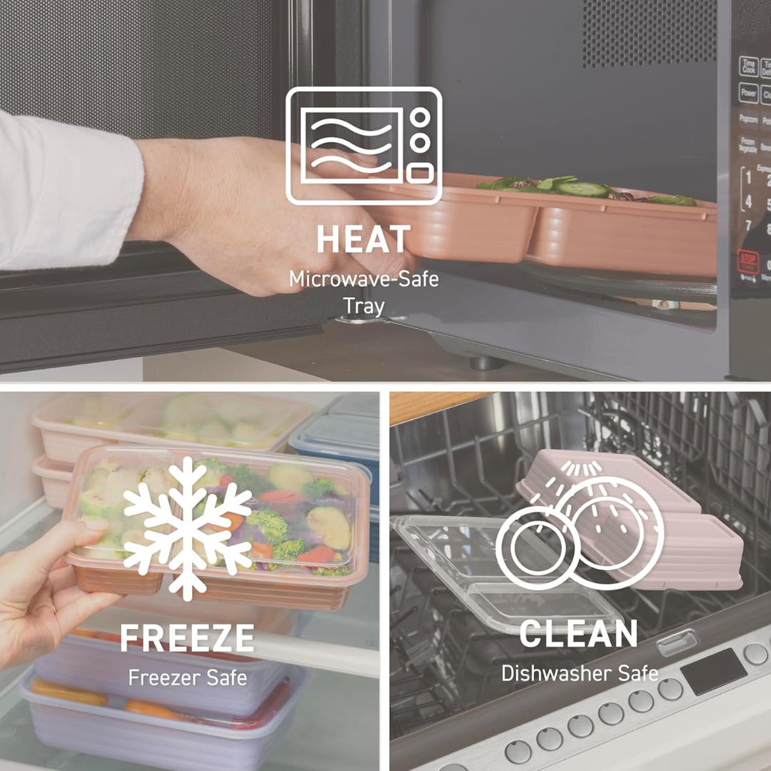 Skorter | 20-piece reusable 2-compartment food containers