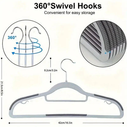 Skorter | 20 pieces: Slip Traceless Clothes Rack, solid heavy-duty clothes hangers