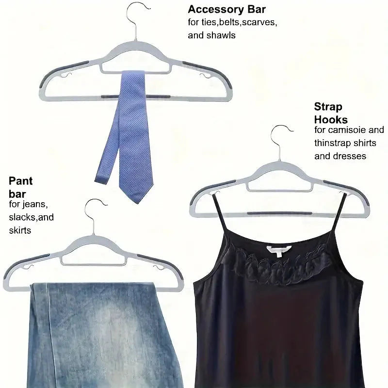 Skorter | 20 pieces: Slip Traceless Clothes Rack, solid heavy-duty clothes hangers