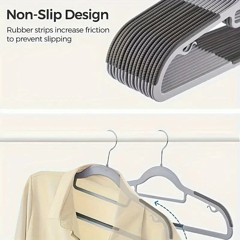 Skorter | 20 pieces: Slip Traceless Clothes Rack, solid heavy-duty clothes hangers