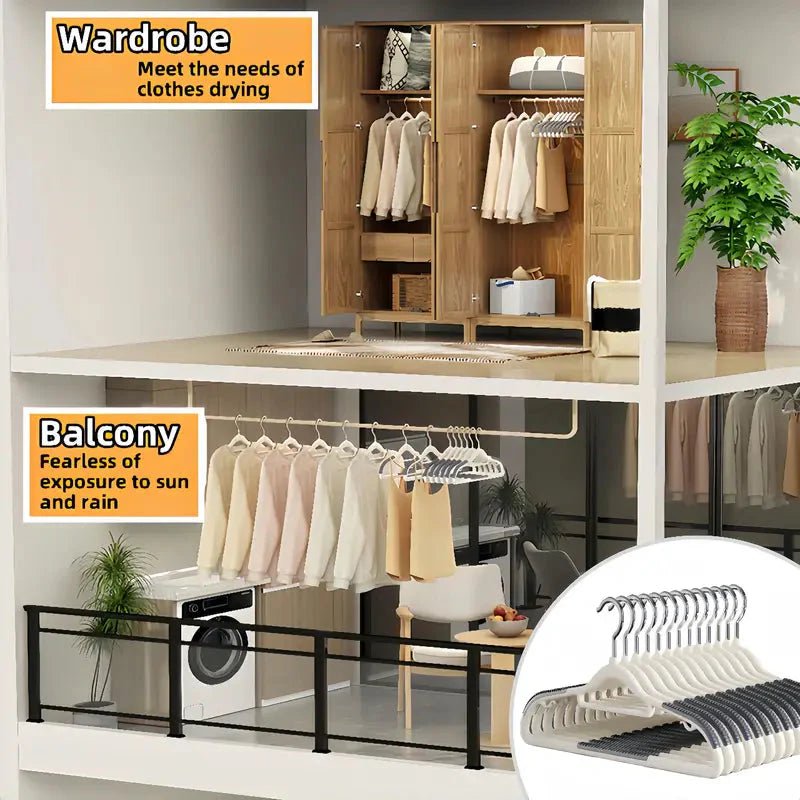 Skorter | 20 pieces: Slip Traceless Clothes Rack, solid heavy-duty clothes hangers