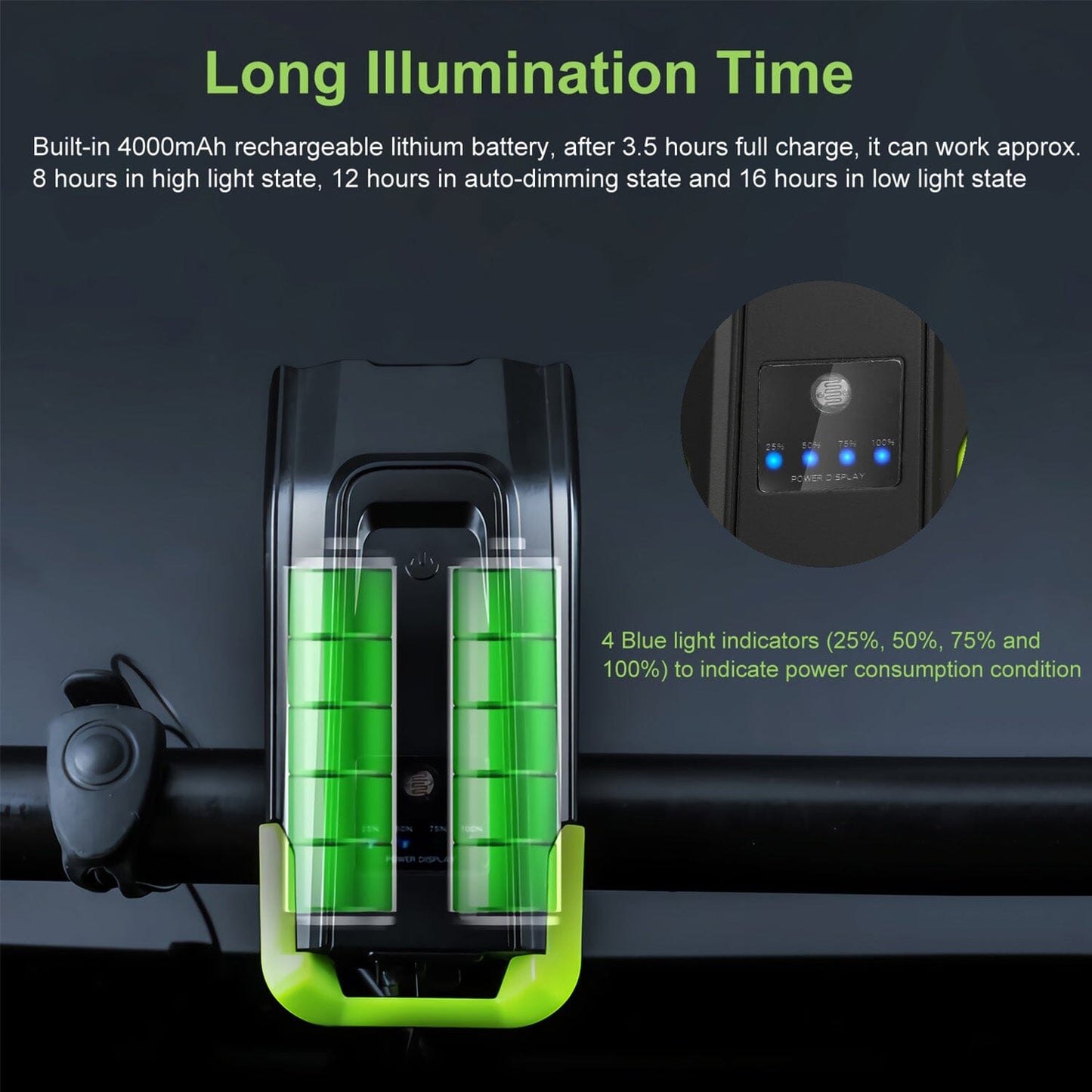 Skorter | 20000LM Bicycle Front Light with 120dB Loud Horn