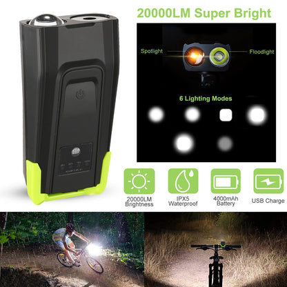 Skorter | 20000LM Bicycle Front Light with 120dB Loud Horn
