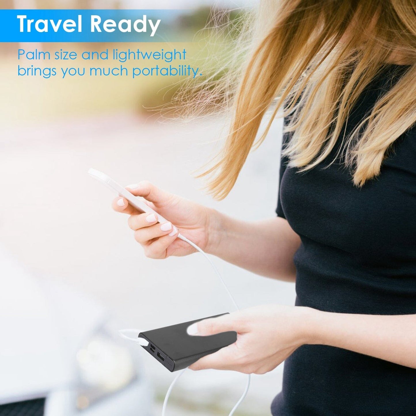 Skorter | 20000mAh Power Bank Portable External Battery Pack with Dual USB Outputs Type C Micro USB Input