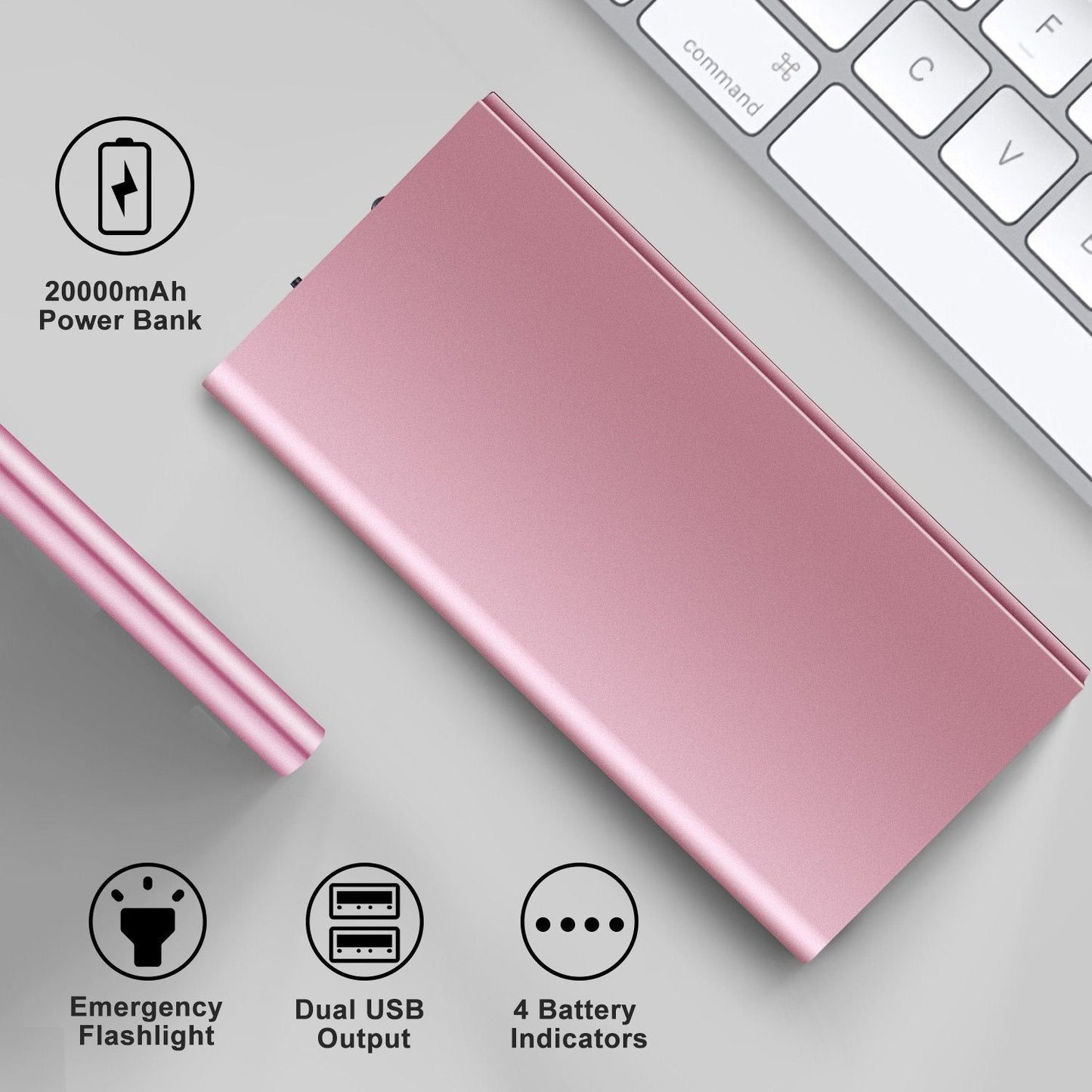 Skorter | 20000mAh Power Bank Ultra Thin External Battery Pack